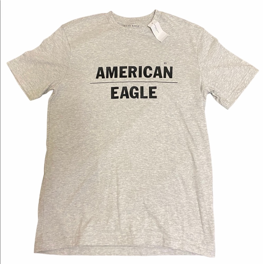 American Eagle Grey t-shirt, Plain logo tee, XS